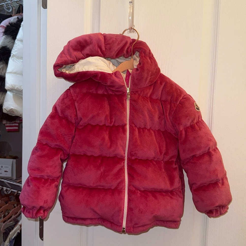 Pink Suede Moncler Coat Size 3